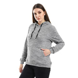Red circle -  - Long Sleeves Heather Grey Slip On Hoodie