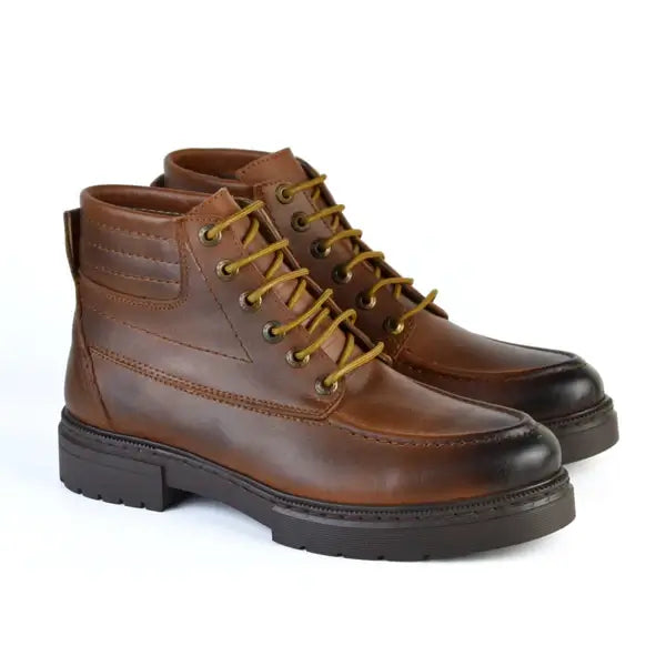 Leazus - Leather Bold Halfboot - 8000 MIX HAVAN
