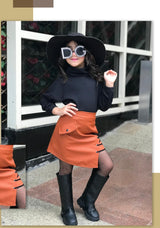 Rokido - leather skirt with a tie