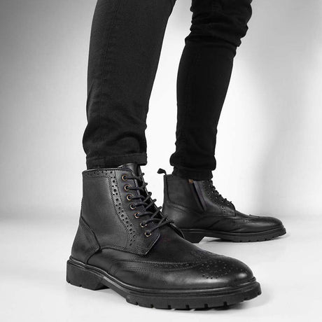 Brio - BROGUE GENUINE LEATHER HALF BOOTS