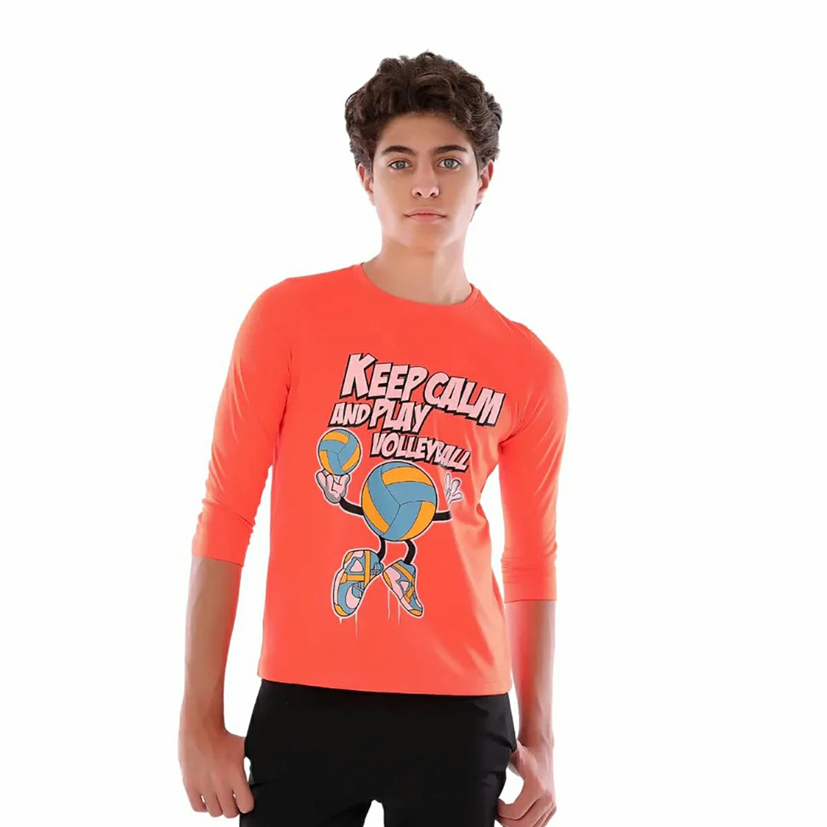 Anja - Orange Volleyball T-Shirt 0073-For boys