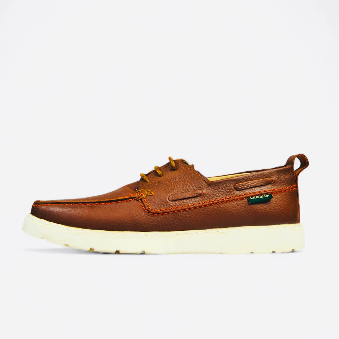 Leazus - Leather Boat Shoes - Havana