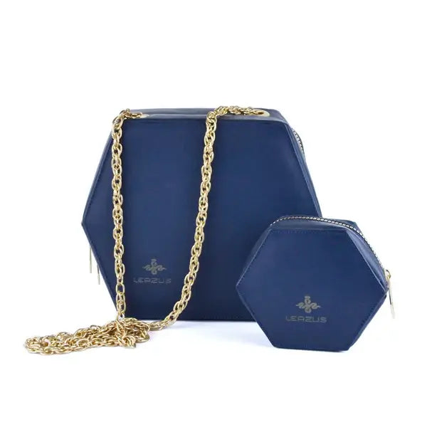 Leazus - Leather bag for women - Hexa navy blue