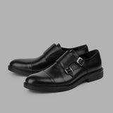 BRIO - Genuine Leather Cap Toe Double Monk – New Brown
