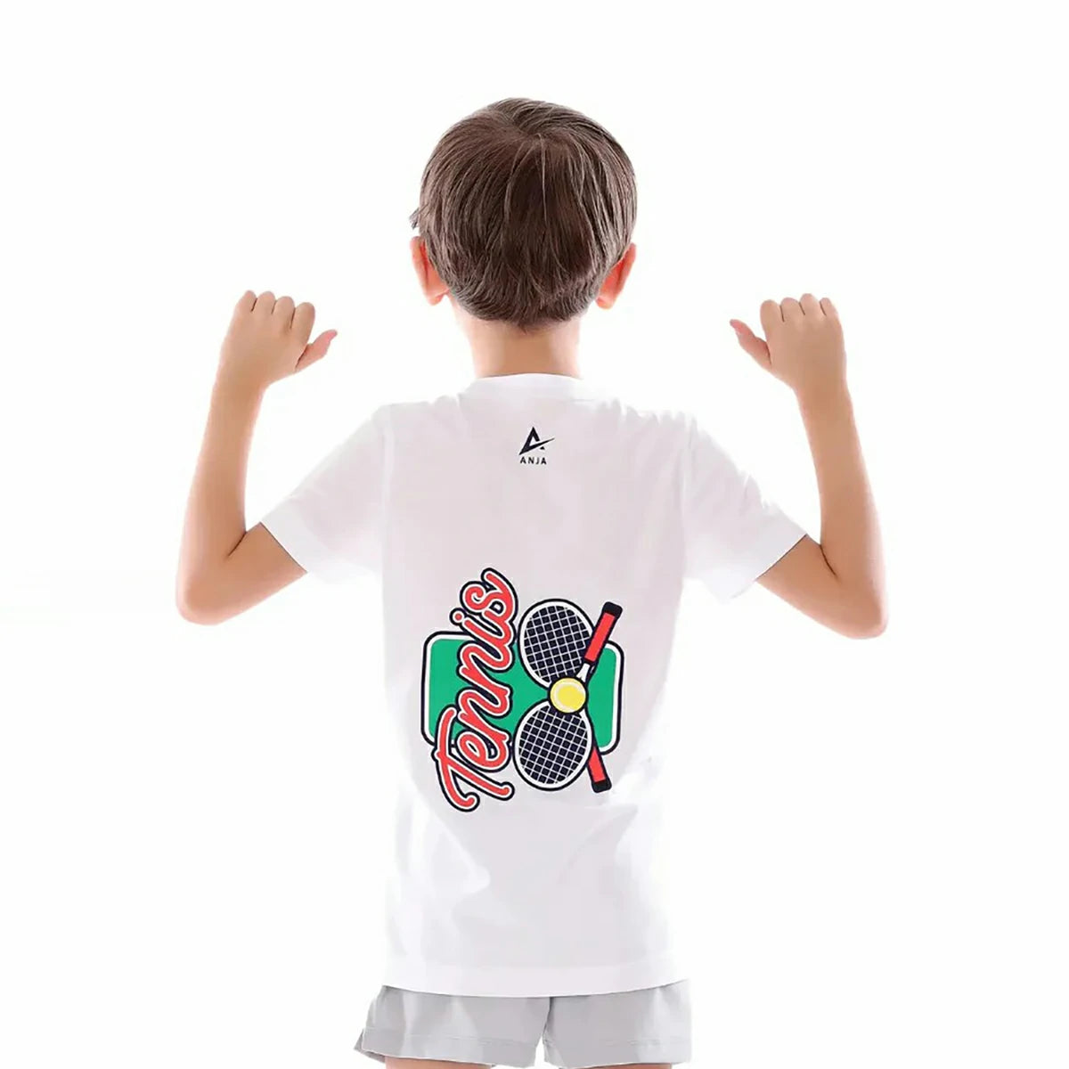 Anja - White Tennis T-Shirt 0081-For boys