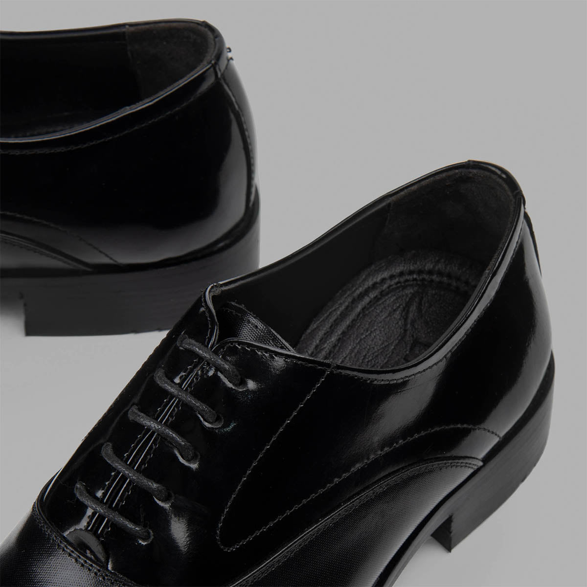 BRIO - Genuine Leather Derby Cap Toe Shoes – Black