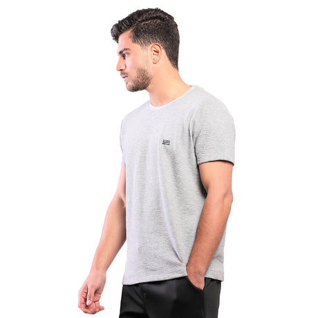 White Rabbit - Regular Fit Horizontal Ribbed T-Shirt For Men