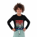 Anja - Black Tennis T-Shirt 0088-For boys