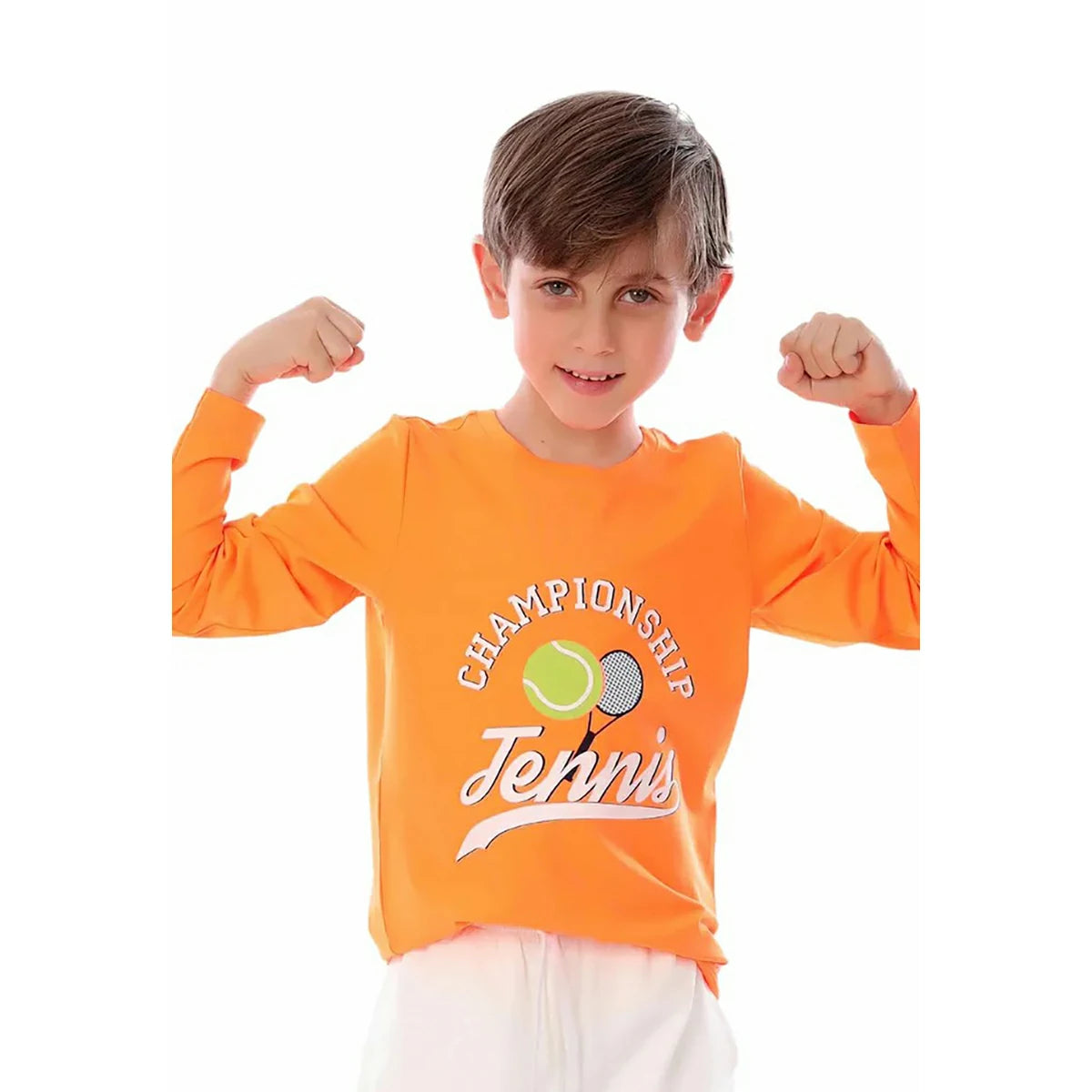 Anja - Orange Tennis T-Shirt 0089-For boys