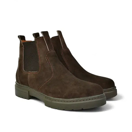 Leazus - Leather Chunky Boot - S-4001 BROWN