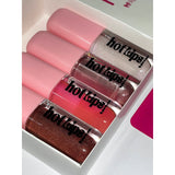 Hot Lips -Lip Gloss  pink big brush set 4 shades For Women