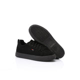 White Rabbit -Black Elegant Suede Sneakers