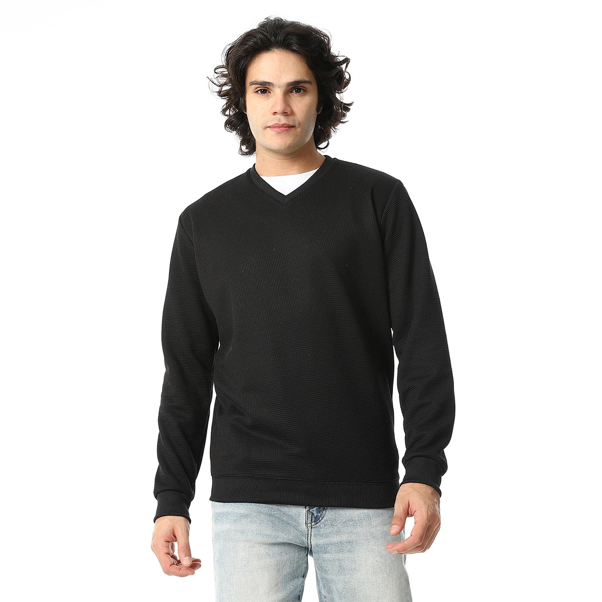 Red Circle - V-Neck Fog Knitted Pullover for - Men