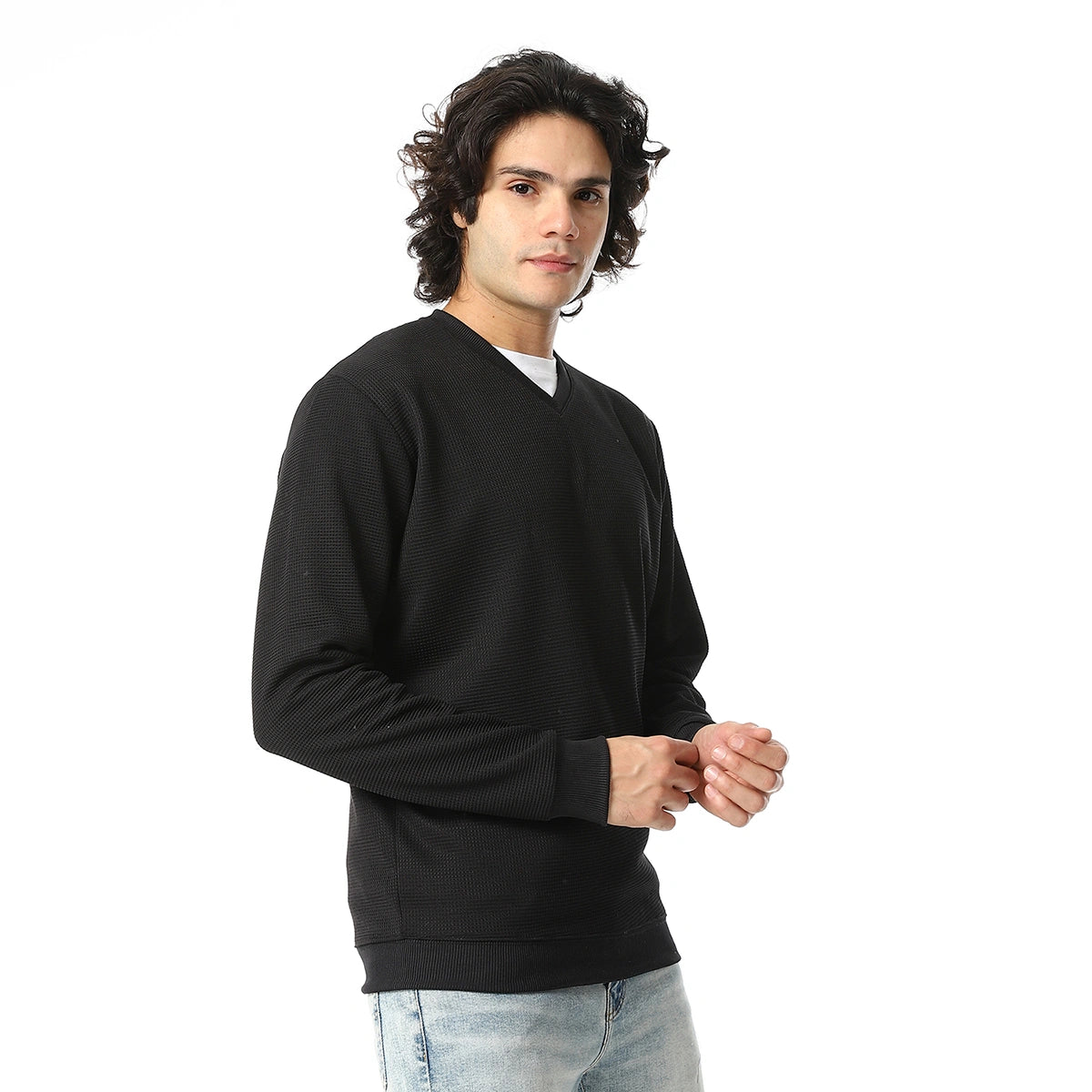 Red Circle - V-Neck Fog Knitted Pullover for - Men
