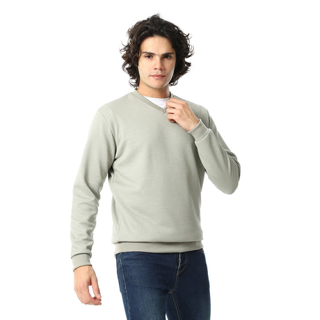 Red Circle - V-Neck Fog Knitted Pullover for - Men