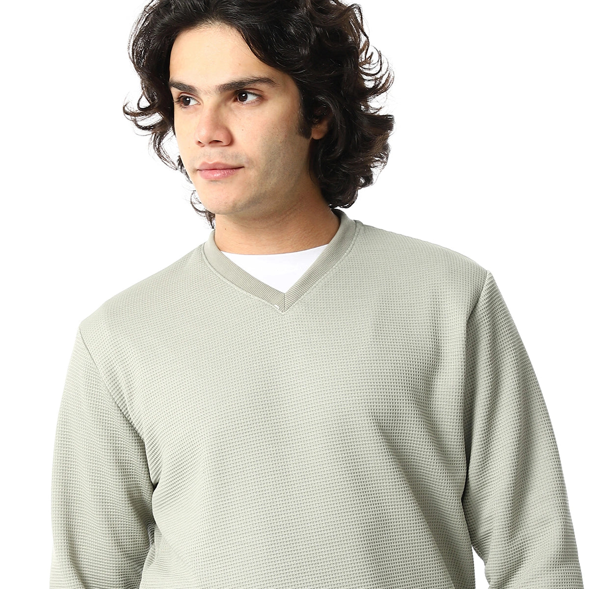 Red Circle - V-Neck Fog Knitted Pullover for - Men