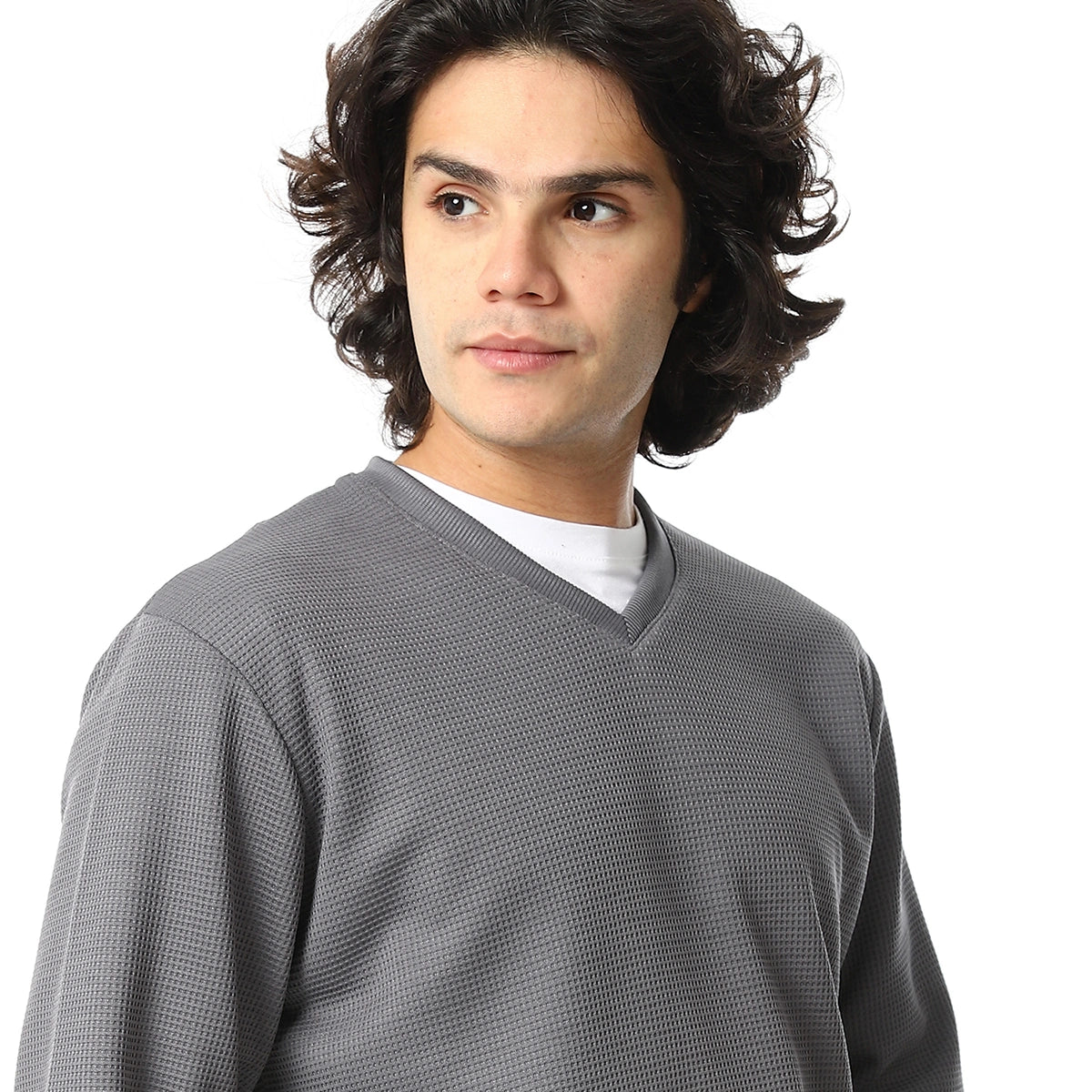 Red Circle - V-Neck Fog Knitted Pullover for - Men