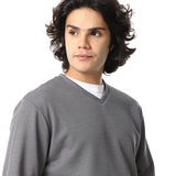 Red Circle - V-Neck Fog Knitted Pullover for - Men