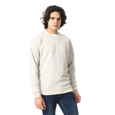 Red Circle - V-Neck Fog Knitted Pullover for - Men