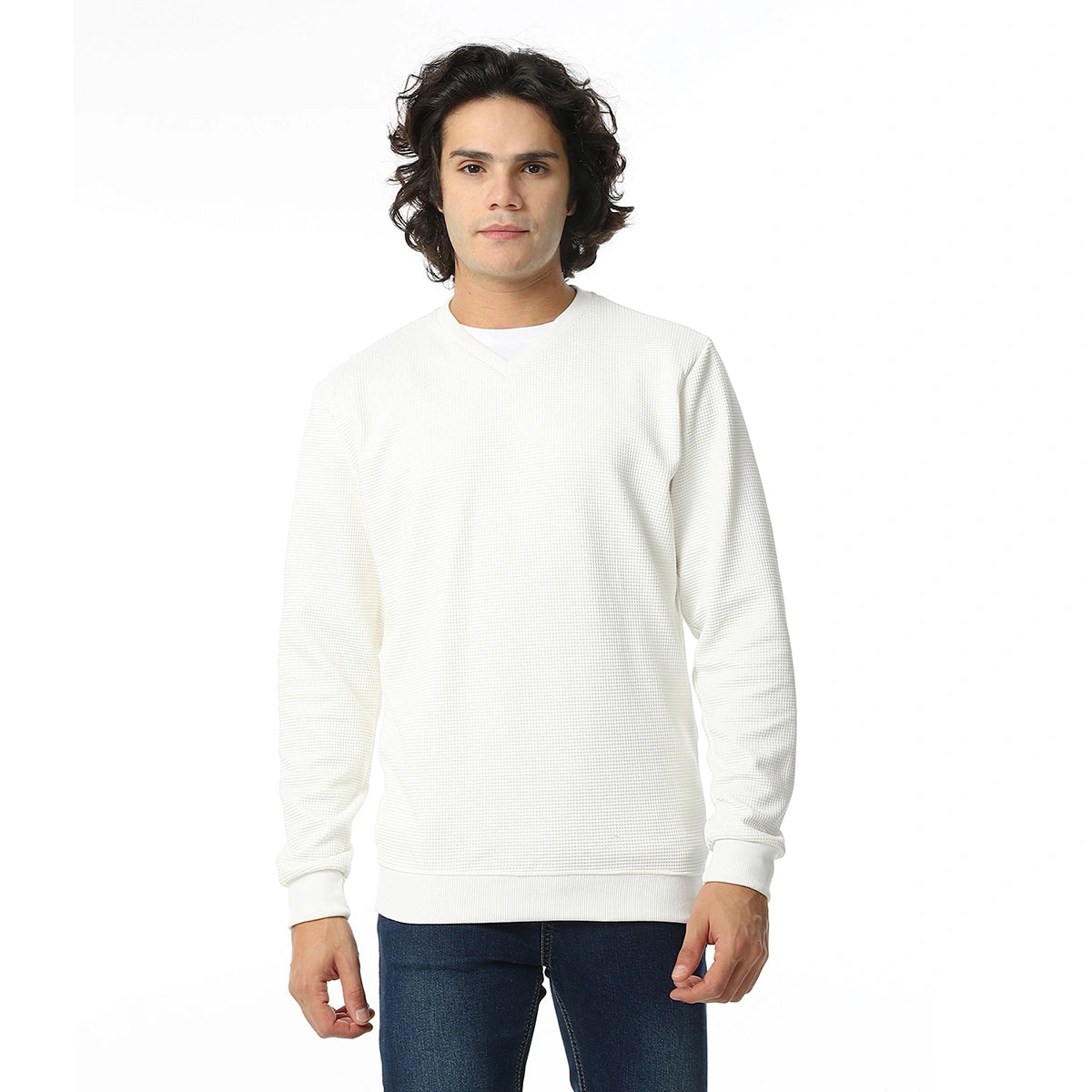 Red Circle - V-Neck Fog Knitted Pullover for - Men