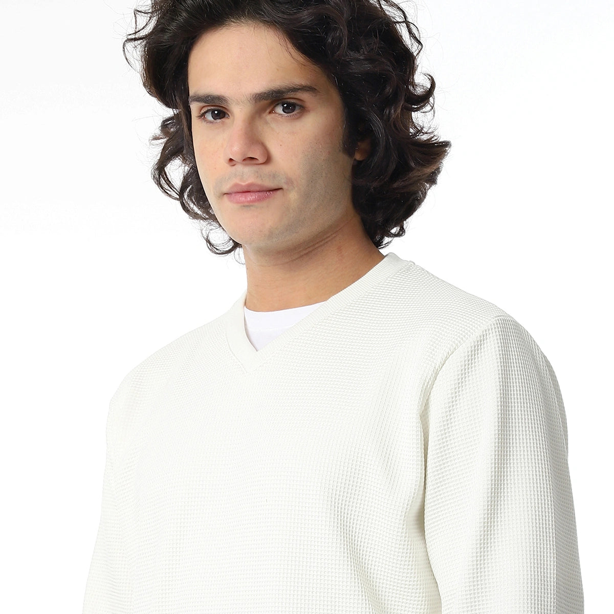 Red Circle - V-Neck Fog Knitted Pullover for - Men