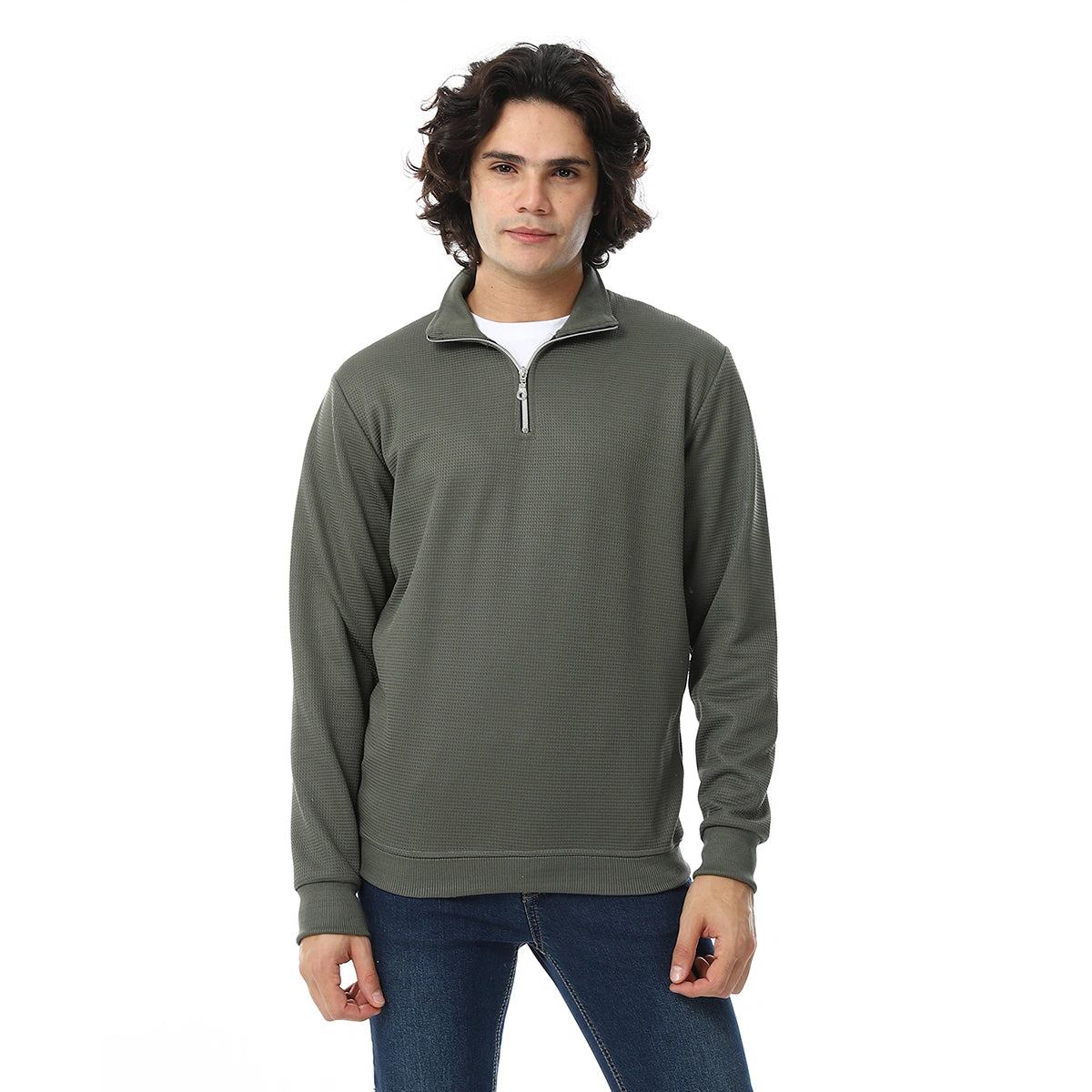 Red Circle - Knitted Zipped Sweatshirt for - Men