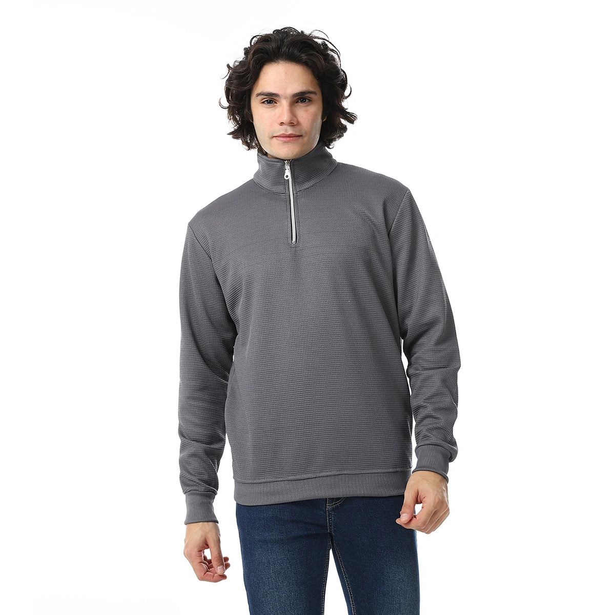 Red Circle - Knitted Zipped Sweatshirt for - Men