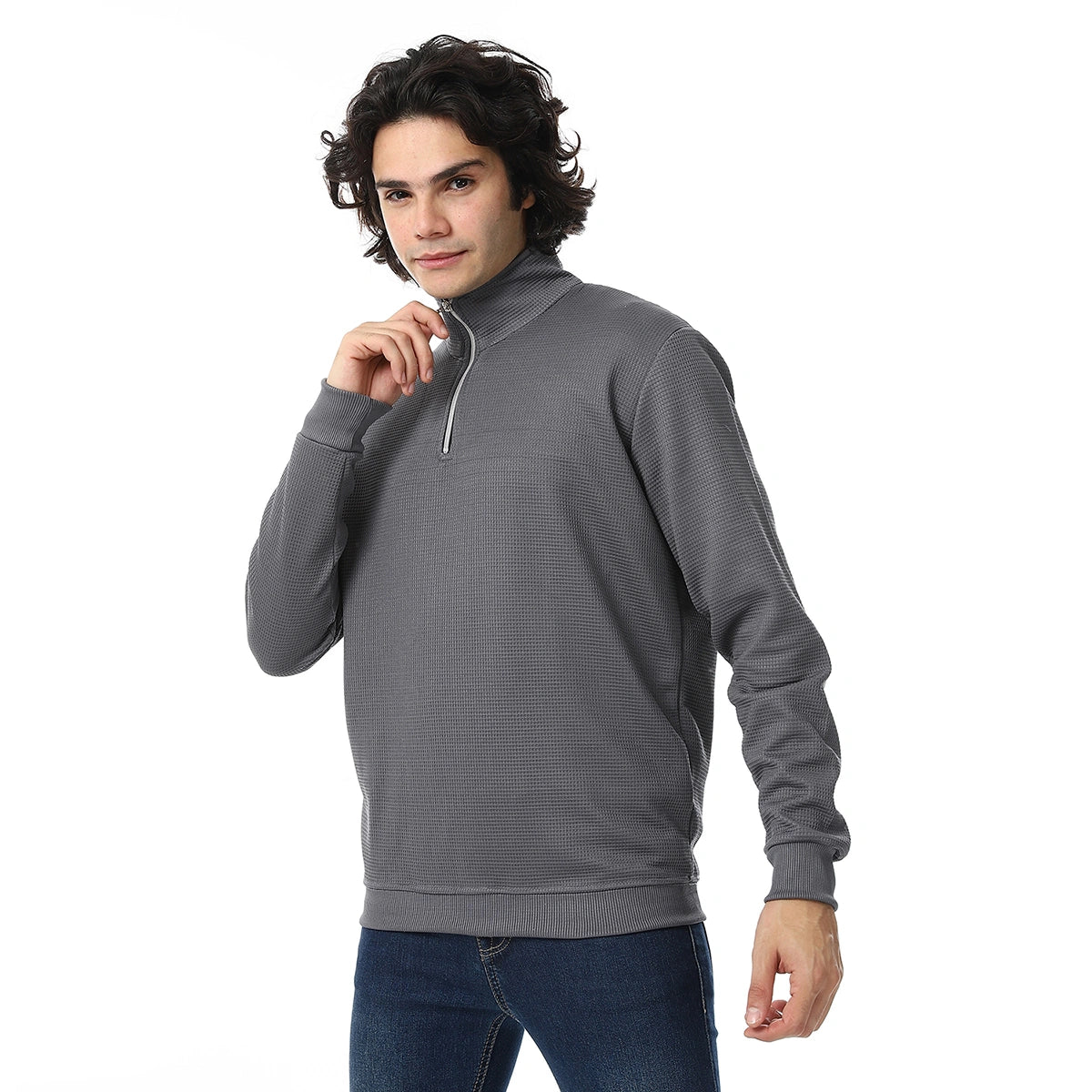 Red Circle - Knitted Zipped Sweatshirt for - Men