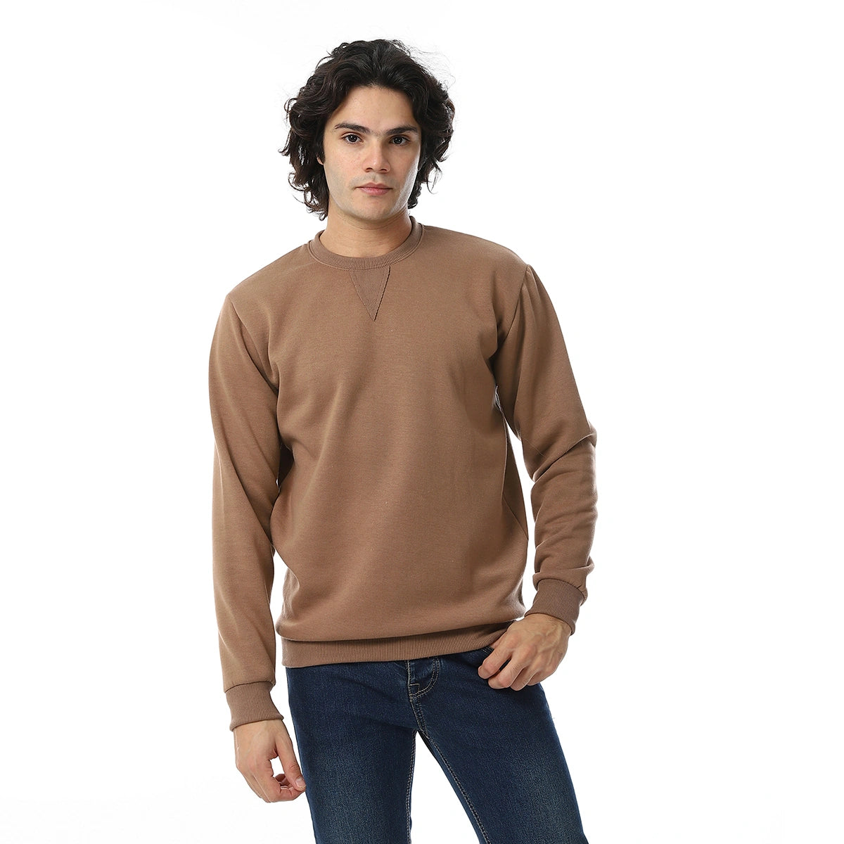 Red Circle - Cozy Casual Plain British Sweatshirt for - Men