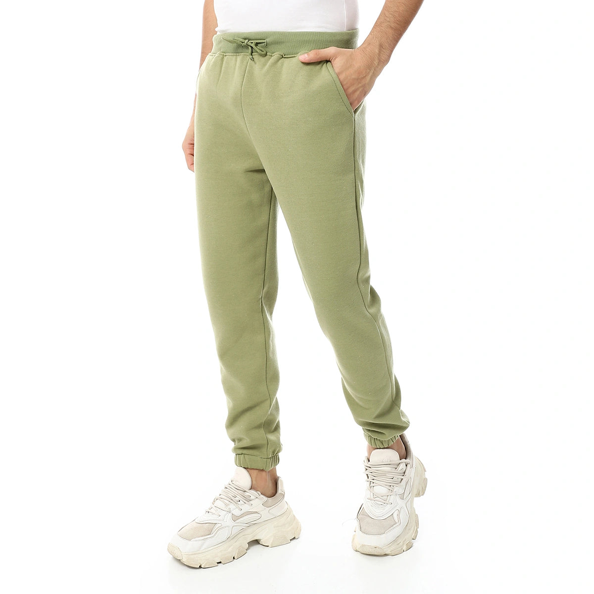 Red Circle - Plain Comfy Elastic Waist Sweatpants for - Men