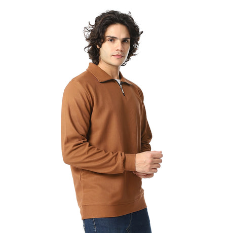 Red Circle - Zipper Casual Plain Sweatshirt for - Men