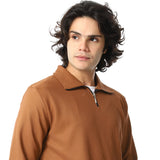 Red Circle - Zipper Casual Plain Sweatshirt for - Men