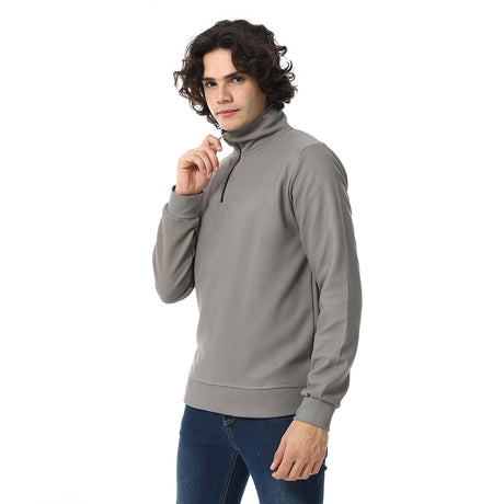 Red Circle - Zipper Casual Plain Sweatshirt for - Men