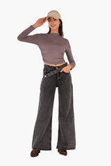 Cropped High Neck Top