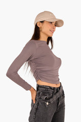 Cropped High Neck Top