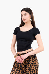 Round Neck Cropped Top