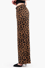 Leopard Print Tencel Pants
