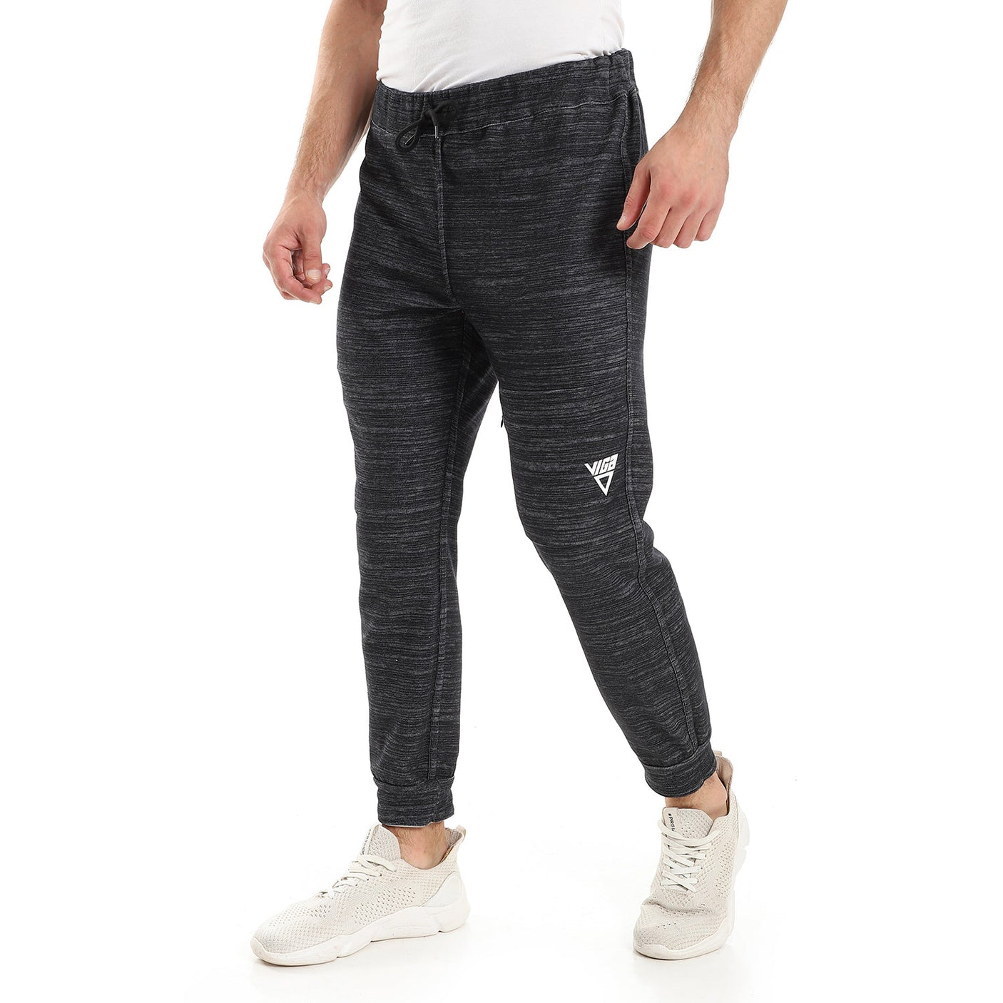 champs land - "VIGA" double face sweatpants- Heather Blue*Black
