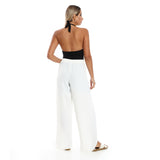 Red circle -  - Full Legs Side Slits Slip On Black Cover Up Pants