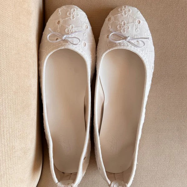 Katee - BAILA  LACE WHITE FLATS