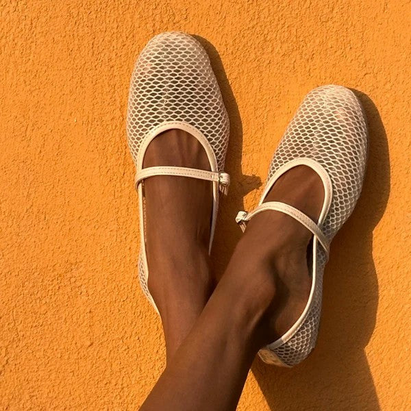 Katee - BAILATIRA BEIGE FISHNET FLATS