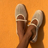 Katee - BAILATIRA BEIGE FISHNET FLATS