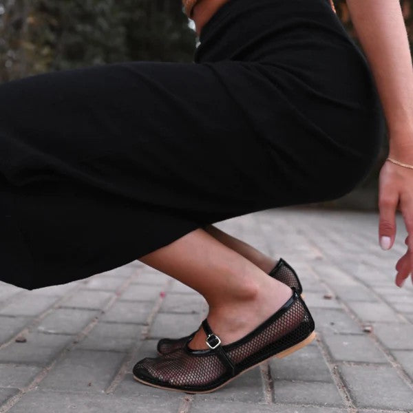 Katee - BAILATIRA BLACK FISHNET FLATS