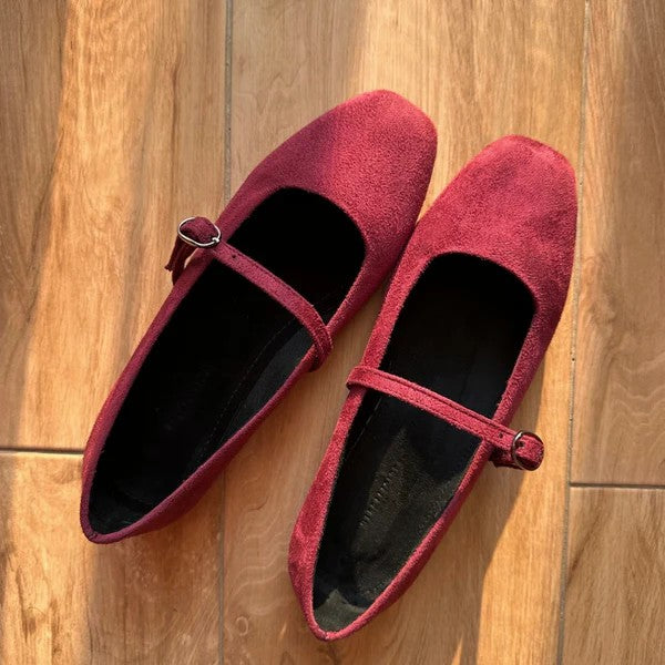 Katee - BAILATIRA SUEDE BURGUNDY (SQUARE -TOE)