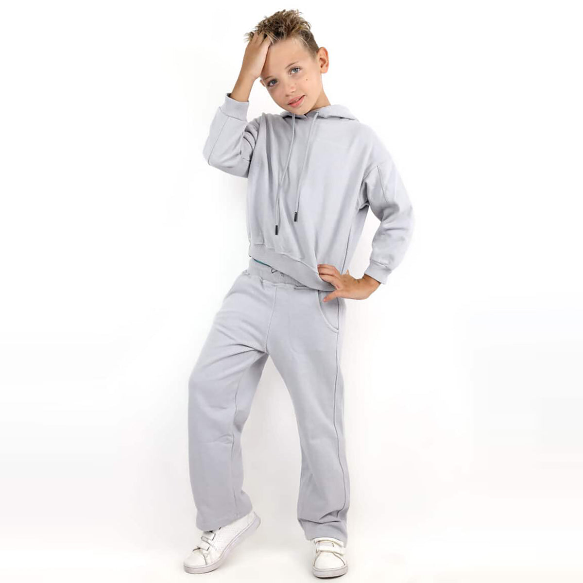 Minime - Set BOYS COTTON HOODIE GRAY