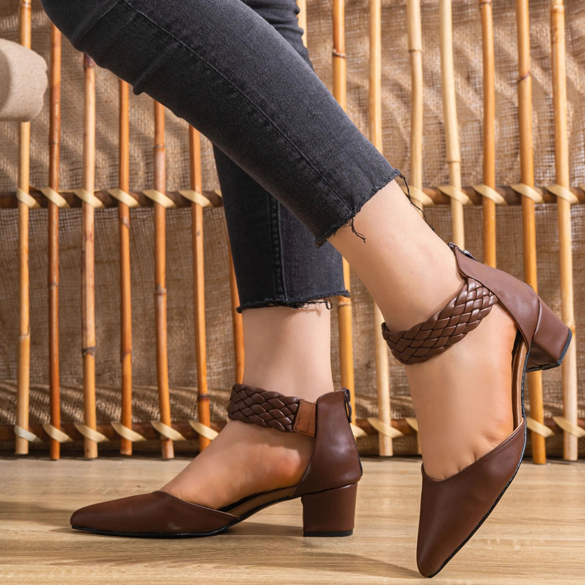 Snatch - Women's Solid Shoes Low-Blocked Heels