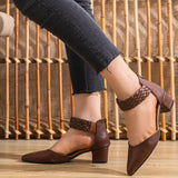 Snatch - Women's Solid Shoes Low-Blocked Heels