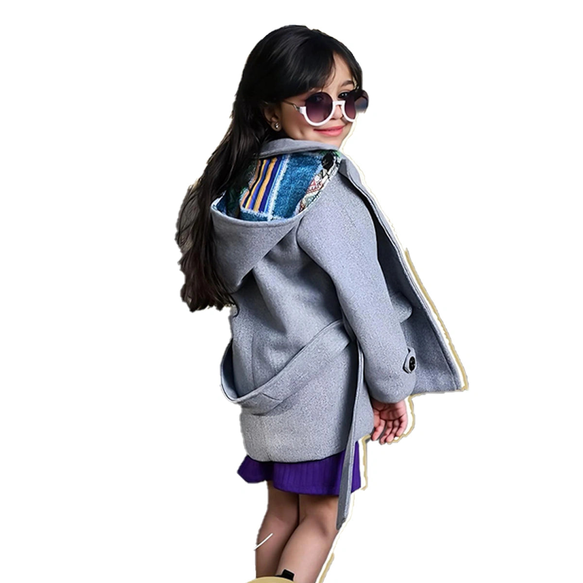 Rokido Fashion - Gray hooded broadcloth jacket