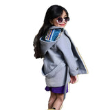 Rokido Fashion - Gray hooded broadcloth jacket