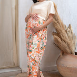 Hesper - Maternity and Nursing dress Woven bottom with Cotton top half sleeves